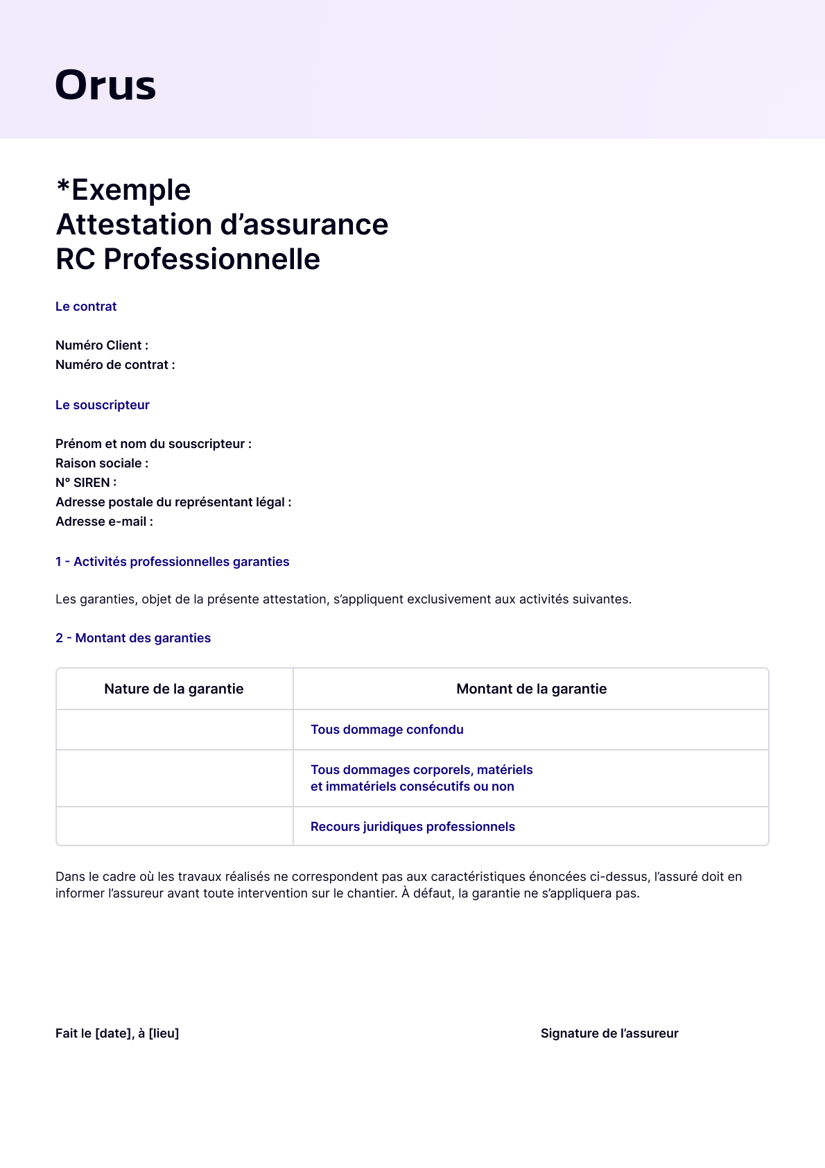 attestation pro artisan btp
