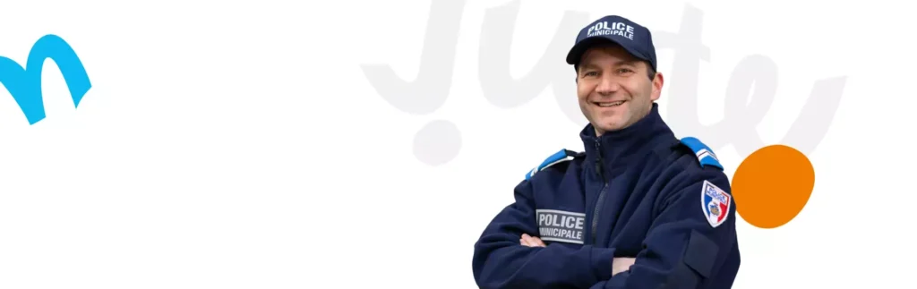 Policier en uniforme bénéficiant d’une mutuelle dédiée aux forces de l’ordre