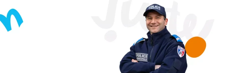 Policier en uniforme bénéficiant d’une mutuelle dédiée aux forces de l’ordre